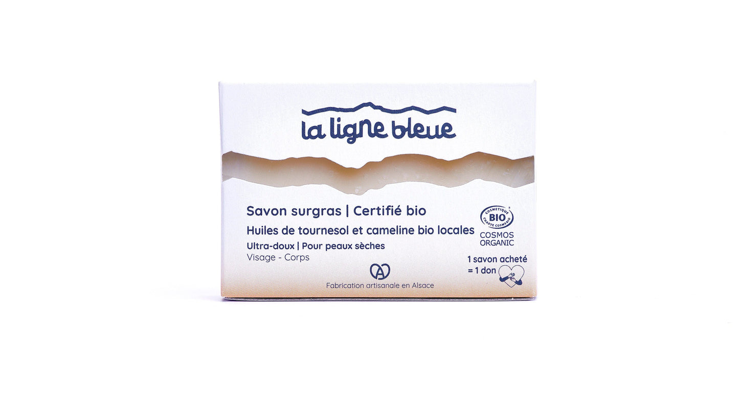 Savon surgras à froid certifié bi, à l'Huiles de tournesol et cameline bio alsacienne - Ultra-doux | convient pour les peaux sèches, pour le visage et le corps