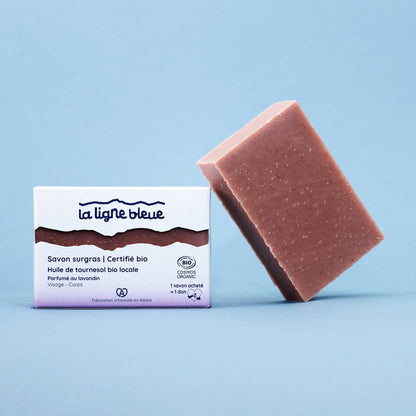Savon surgras bio à froid à l'huiles de tournesol bio locale - Parfumé au  lavandin