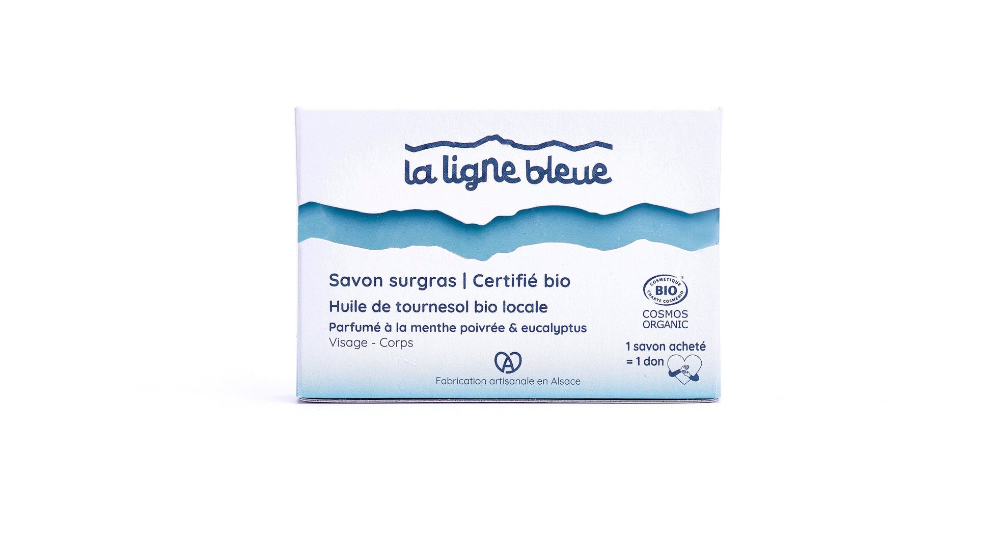Savon surgras bio à froid à l'huiles de tournesol bio locale - Parfumé à la menthe poivrée & eucalyptus