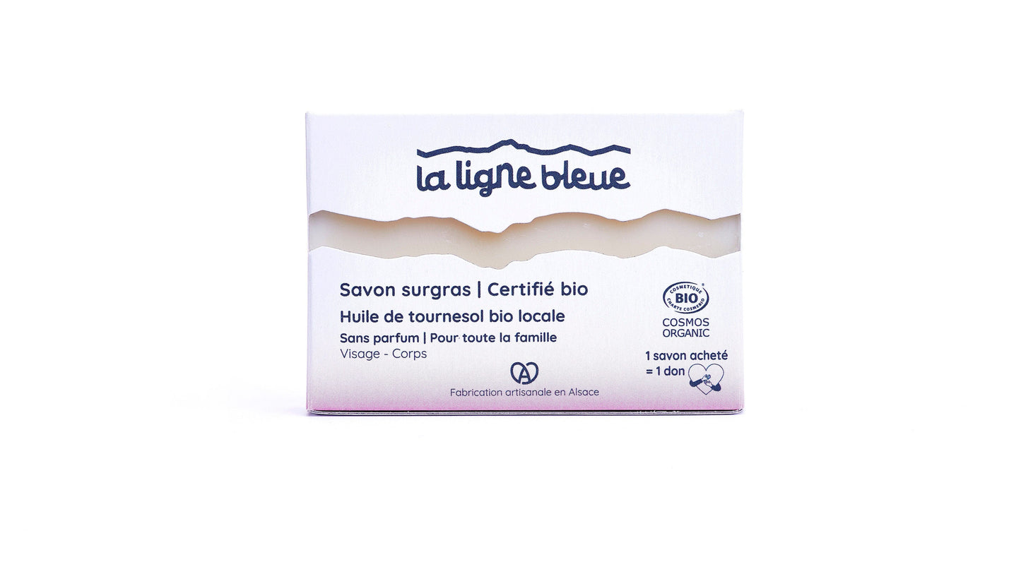  Savon surgras à froid certifié bio à l'Huile de tournesol bio alsacienne - Sans parfum convient pour toute la famille, pour le visage et le corps