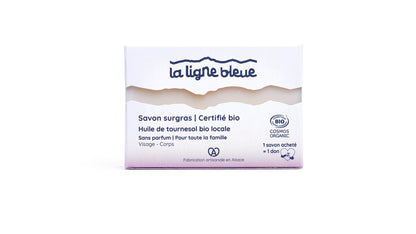  Savon surgras à froid certifié bio à l'Huile de tournesol bio alsacienne - Sans parfum convient pour toute la famille, pour le visage et le corps